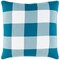 Tiwari Home 20" Teal Blue and White Checkered Screen Printed Pattern Throw Pillow Cover